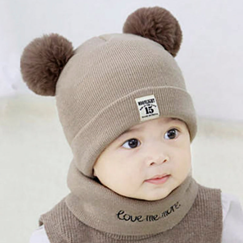 TYRY.HU 2 peças chapéus de inverno para bebês cachecol