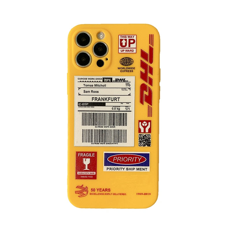 DHL 50th Anniversary Label QR code Soft Silicon Phone Case Para Apple iPhone